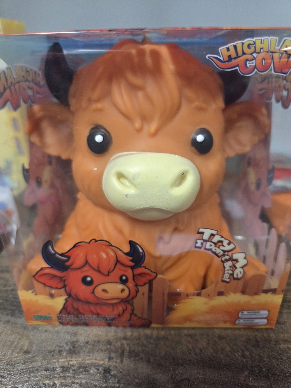 Highland Cow Squeeze Toy - Orange Plush-Style Kids Toy